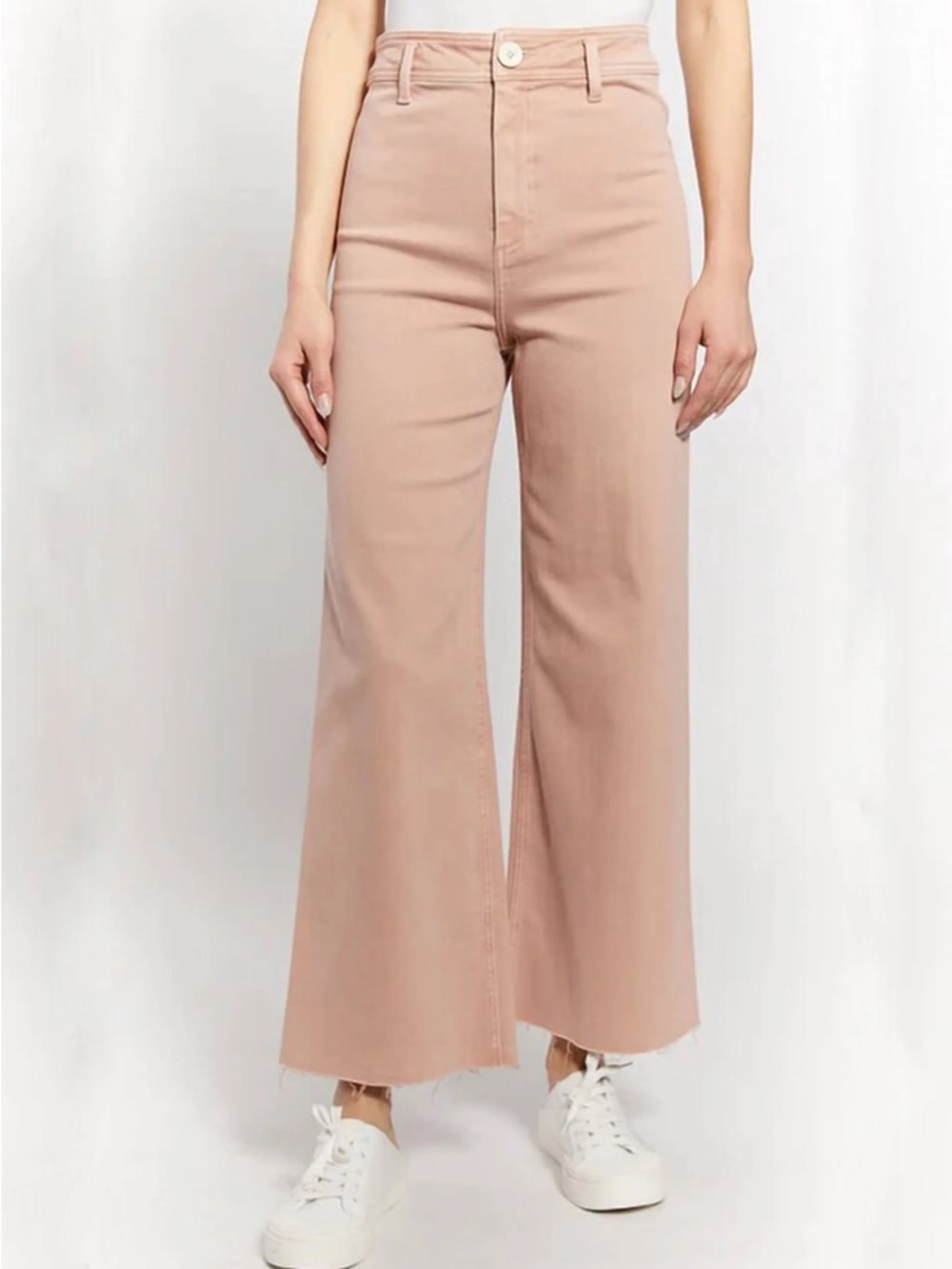Zara High-Rise Wide Leg Jeans in Dusty Pink